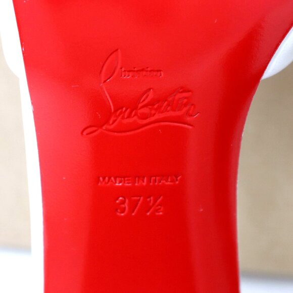 Christian Louboutin 37.5 NEW Jane Mule 85 Bianco White Block Heel Sandal - Picture 15 of 16